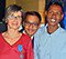 Fabienne et sa nouvelle médaille bleue, avec Rahul et Rama