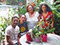 Jayanta à Perpignan, avec Salima, sa marraine, et sa famille