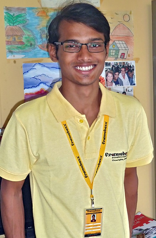 Rahul en avril 2016 étudiant chez Frameboxx